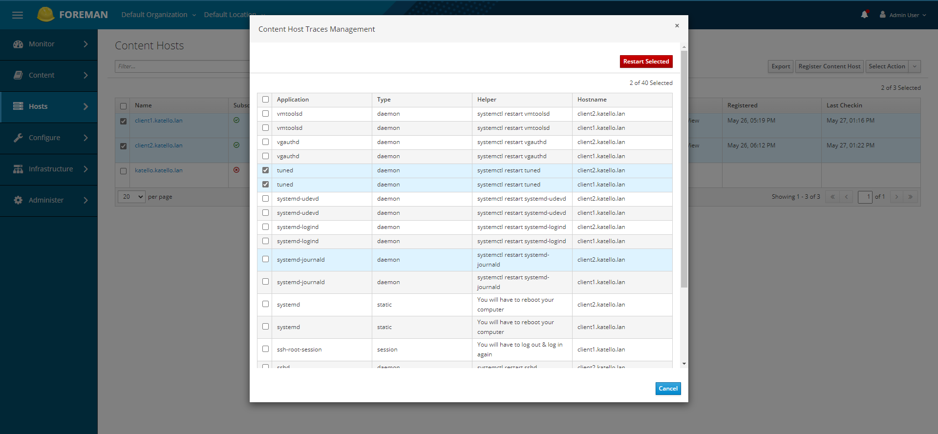 Bulk Host Traces Select