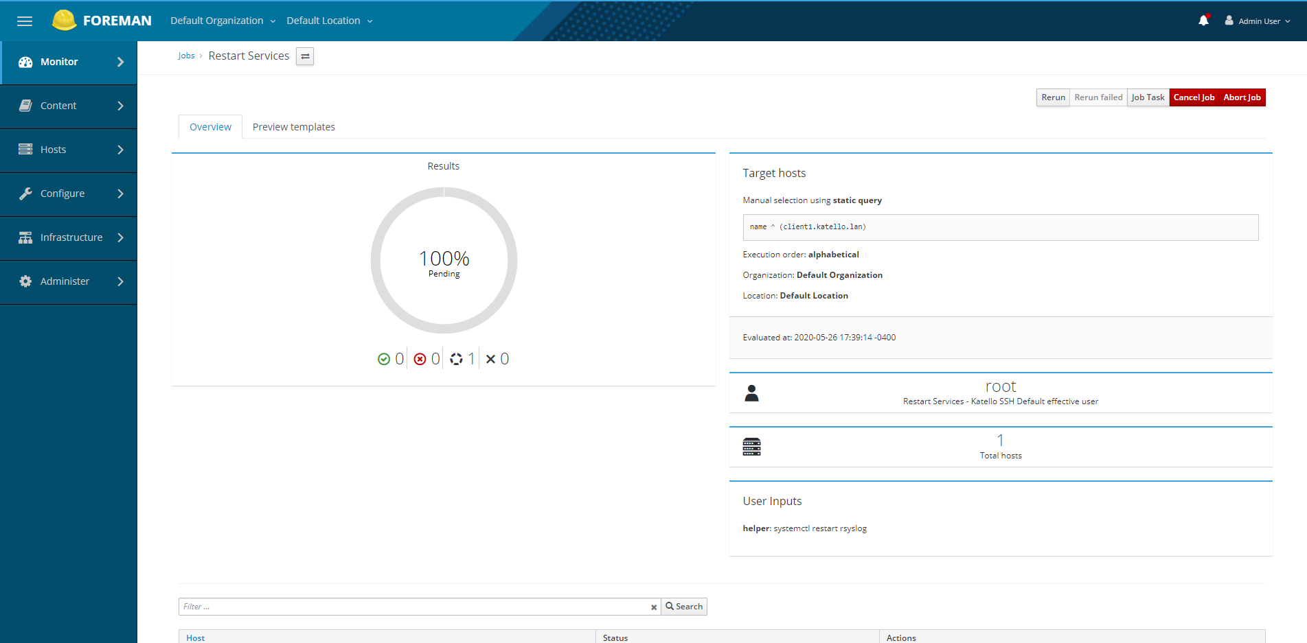 Single Host Trace Job